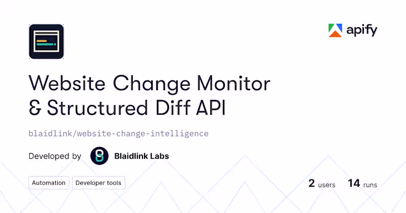Cover image for Website Change Intelligence Monitor