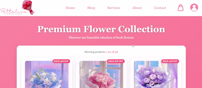 Cover image for Pettaline — E-commerce flower shop