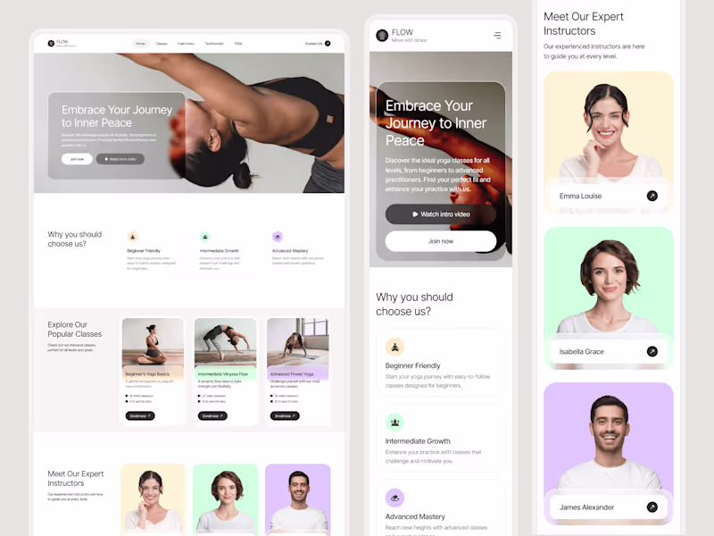 Cover image for FLOW - Yoga Landing Page 🌟