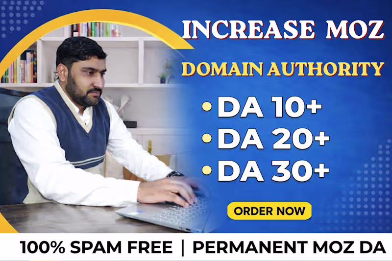 Cover image for I will increase your MOZ domain authority DA 40+