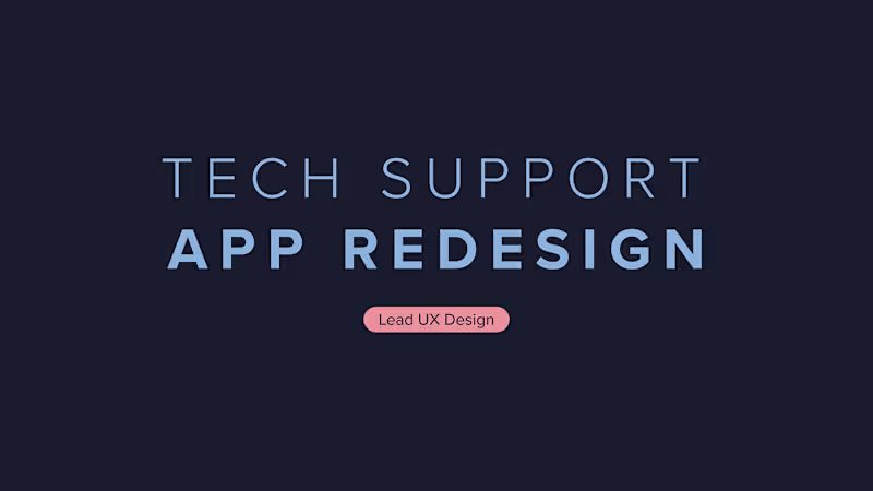 Cover image for Tech Support App Redesign