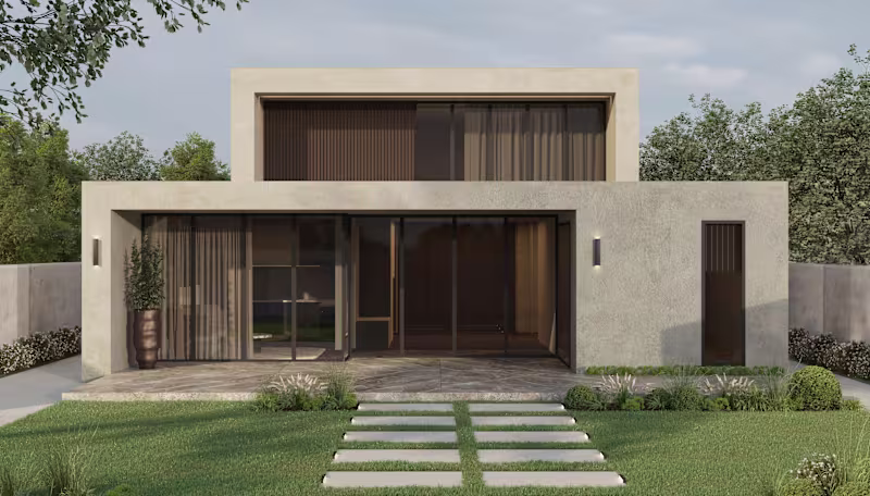 Cover image for Modern villa exterior | day & evening 3d renderings