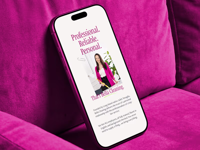 Cover image for Bella – Professional Cleaning Service Website Redesign