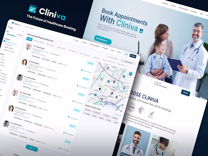 Cover image for Cliniva - Healthcare Appointment Booking System Design
