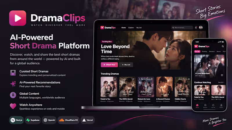 Cover image for DramaClips is a full-stack short-drama