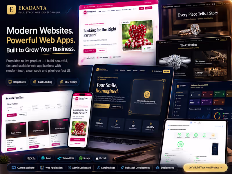 Cover image for Full-Stack Website — Design+ Build + Deploy, End-to-End Next.js
