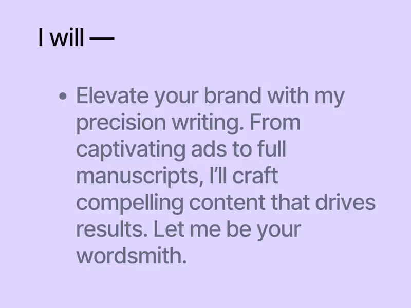 Cover image for Professional Copywriting and Ghostwriting Services