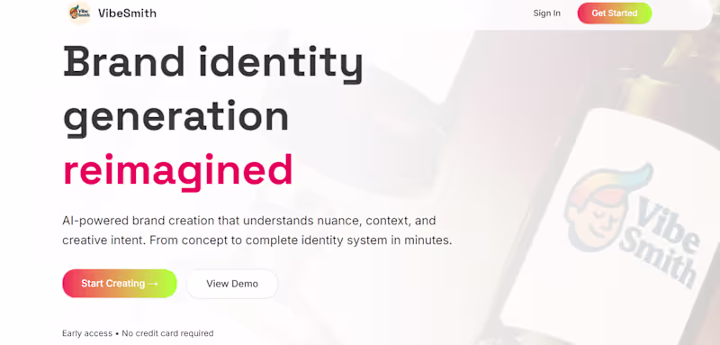Cover image for VibeSmith, AI-powered platform for brand identity generation