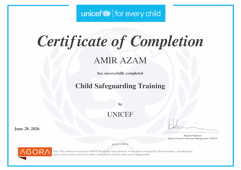 Cover image for Child Safeguard Training - UNICEF