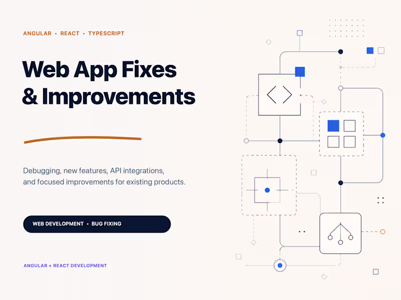Cover image for Angular & React Development, Bug Fixes and Improvements