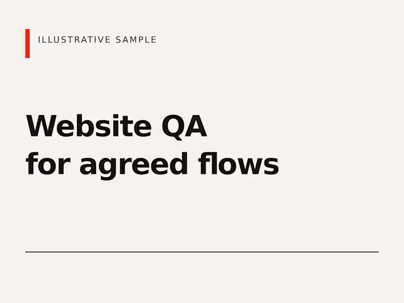 Cover image for Marketing website QA for three agreed desktop flows