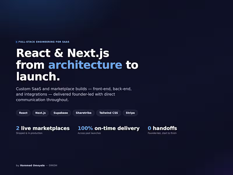 Cover image for Full-Stack SaaS Development using React, React Native & Next.js