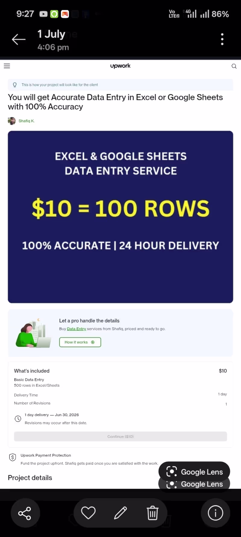 Cover image for Excel & Google Sheets Data Entry - $10 for 100 Rows