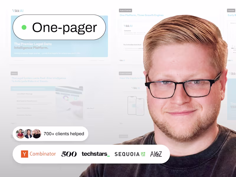 Cover image for Investor One-Pager: Content & Design for Startups