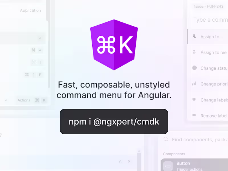 Cover image for Angular Command Menu Development