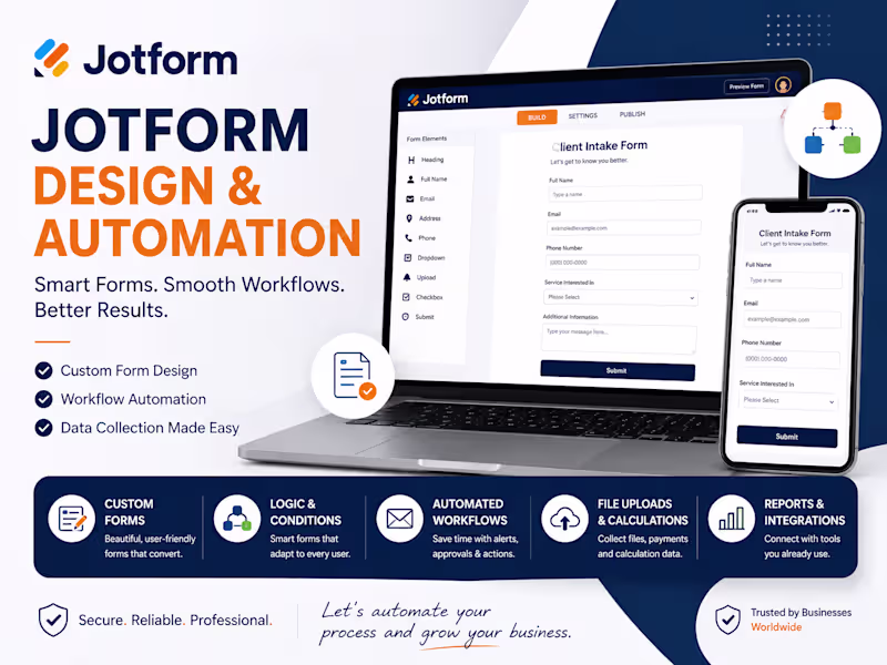 Cover image for Custom Jotform Design & Automation