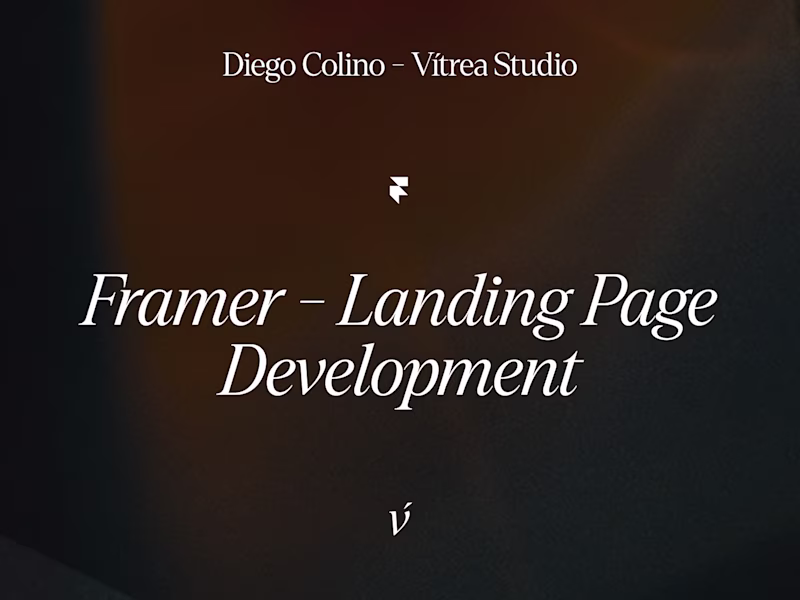 Cover image for Framer – Landing Page Development