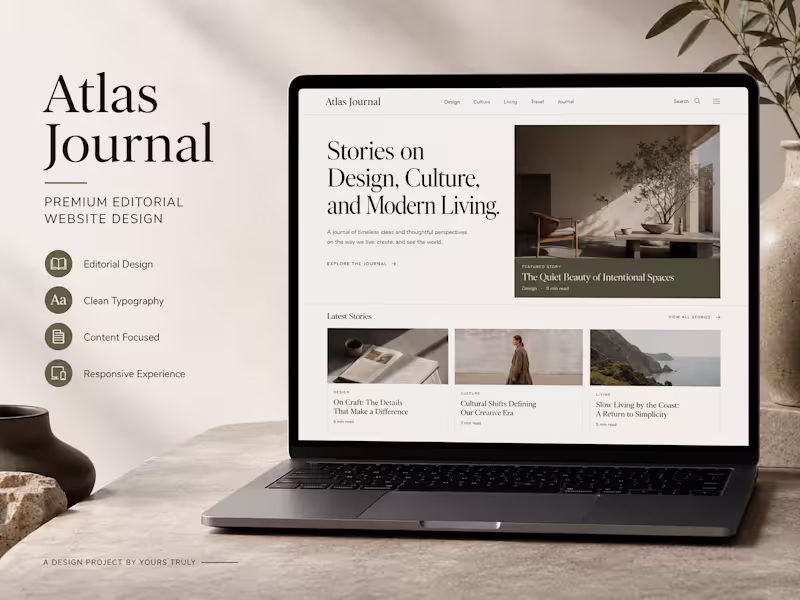 Cover image for Atlas Journal Premium Editorial Website Design