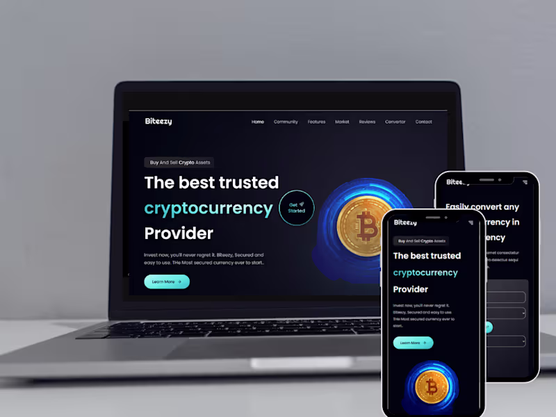 Cover image for Biteezy- Landing Page website built in React.Js & Tailwind CSS.