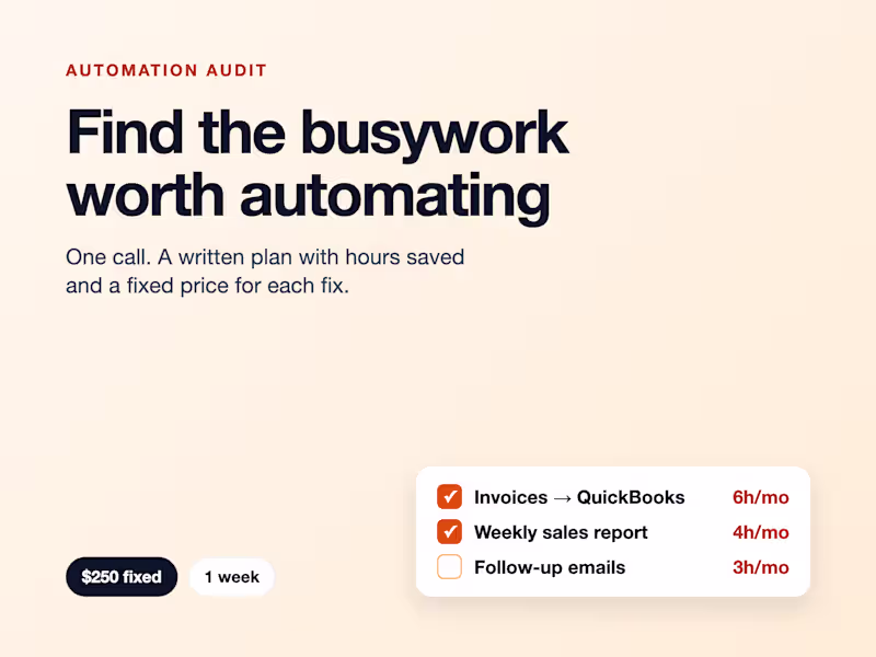 Cover image for Automation Audit: Find the Busywork Worth Automating