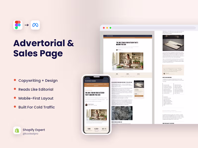 Cover image for Advertorial & Long-Form Sales Page (Copy + Design)