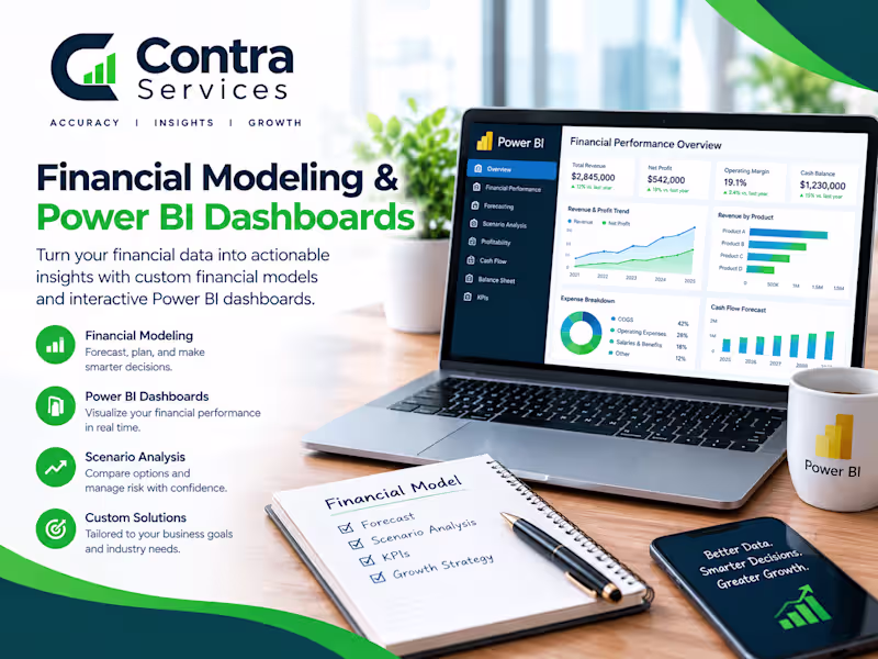 Cover image for Financial Modeling & Power BI Dashboards