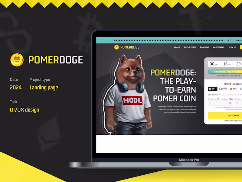 Cover image for Landing Page Design for P2E Gaming Platform