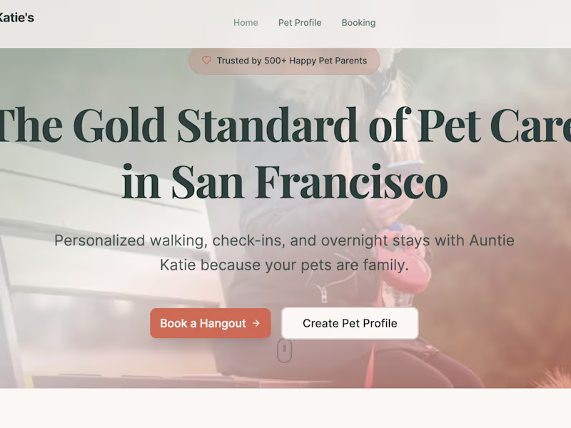 Cover image for Project Title: Auntie Katie’s Pet
