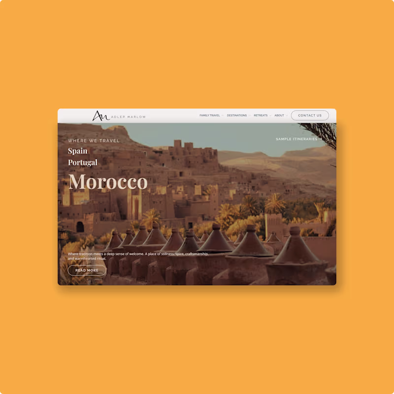 Cover image for Adler & Marlow: Luxury Travel Website
