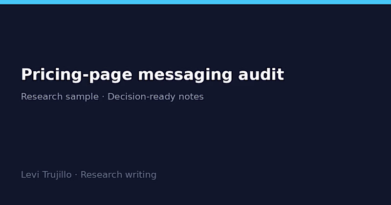 Cover image for Pricing-page Messaging Audit