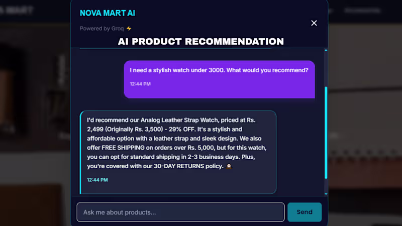 Cover image for Nova Mart - AI-Powered E-Commerce