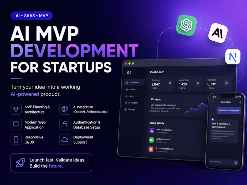 Cover image for AI SaaS MVP Development for Startups