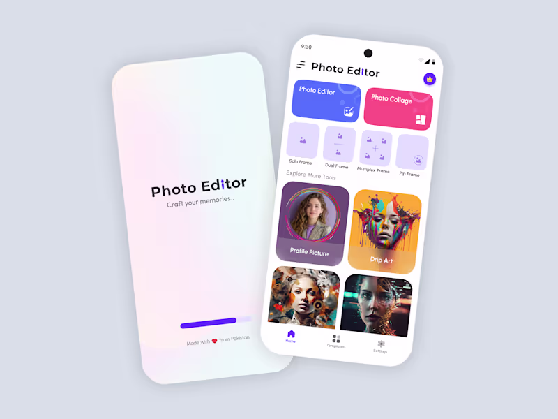 Cover image for Photo Editor and Collage App UI UX Design
