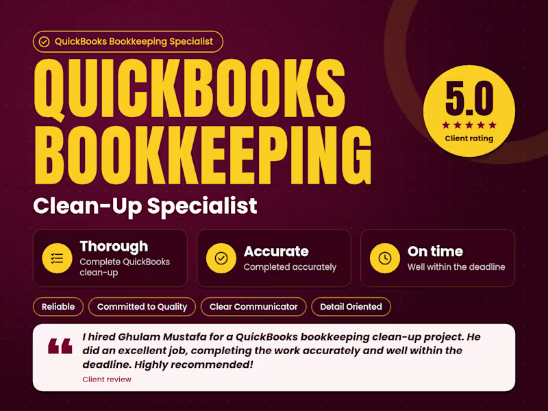 Cover image for QuickBooks Bookkeeping Clean-Up Specialist