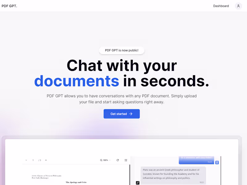 Cover image for PDF GPT - Your Personal PDF Assistant