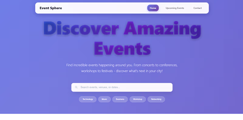 Cover image for EventSphere — A React-based event