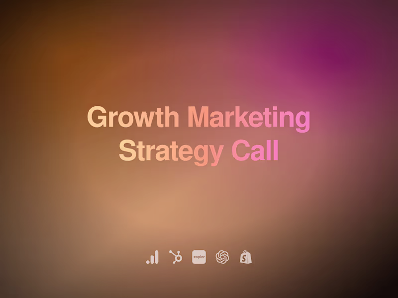 Cover image for 60-Minute Growth & Automation Strategy Session