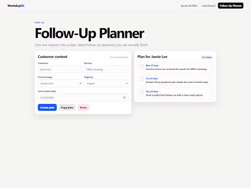 Cover image for Customer Follow-Up Planner