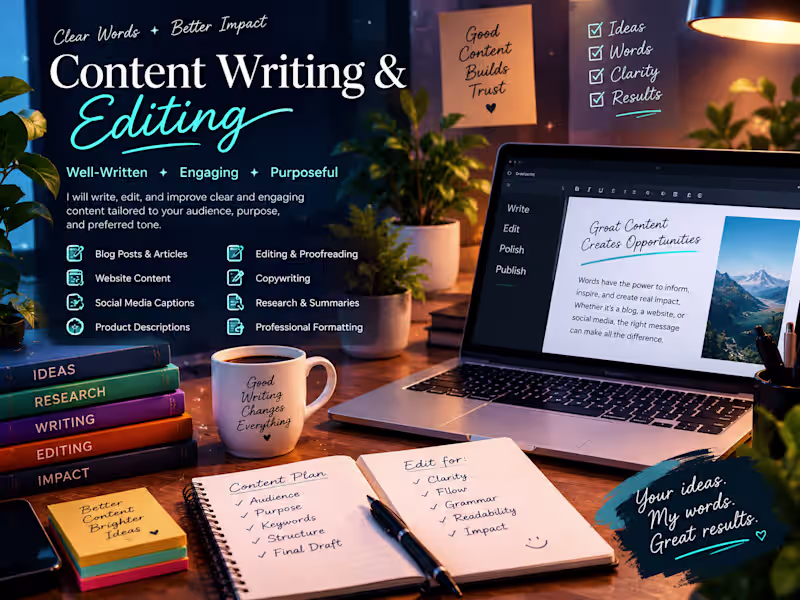 Cover image for Content Writing & Editing for Professional and Digital Use