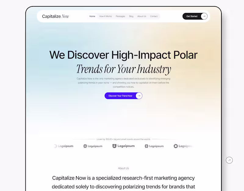Cover image for Marketing Agency Website ui ux design