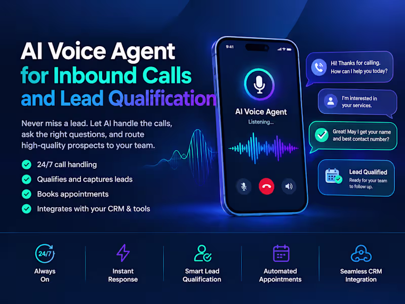 Cover image for AI Voice Agent for Inbound Calls and Lead Qualification