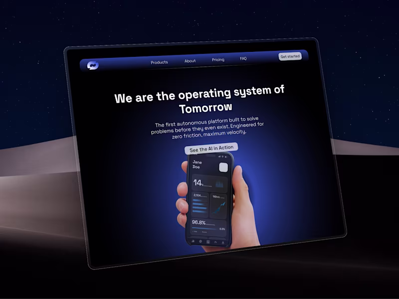 Cover image for Ai Agency website and app ui prototype