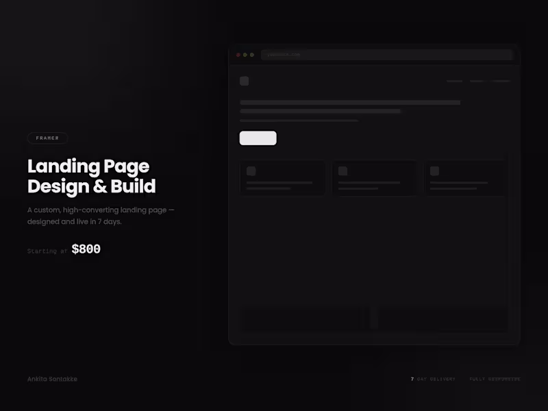 Cover image for Framer Landing Page: Designed & Built in 7 Days