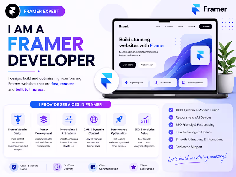 Cover image for Professional Framer Website Design & Development Expert