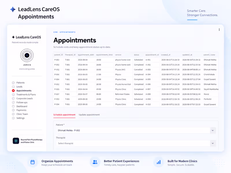 Cover image for Built an appointment management module