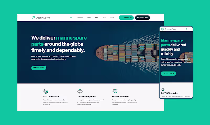 Cover image for Ocean & Brine - Web Design