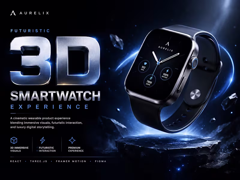 Cover image for Aurelix — Futuristic 3D Smartwatch Experience