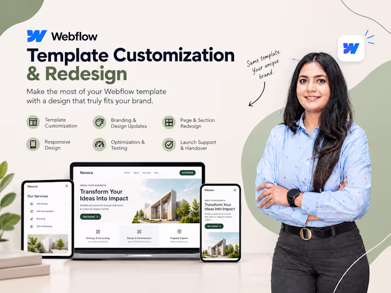 Cover image for Webflow Template Customization & Redesign