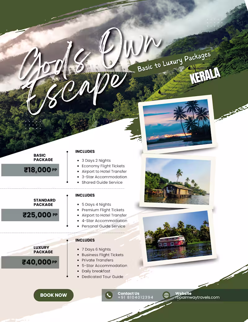 Cover image for Travel Marketing Flyer — Kerala