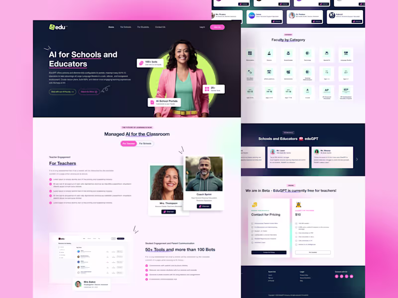 Cover image for AI Education Website UI/UX Design